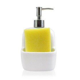 Dispenser di Sapone Home ESPRIT Bianco Grigio Naturale Resina Polietilene 7,5 x 7,5 x 18,5 cm (2 Unità) | Tienda24 - Global Online Shop Tienda24.eu