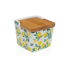 Saleiro com Tampa Versa Cerâmica Bambu Dolomite Bloemen 10 x 12,5 x 11 cm | Tienda24 - Global Online Shop Tienda24.eu