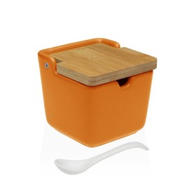 Sugar Bowl Versa Grey Ceramic Dolomite 8 x 8 x 8 cm Stripes Circular | Tienda24 - Global Online Shop Tienda24.eu