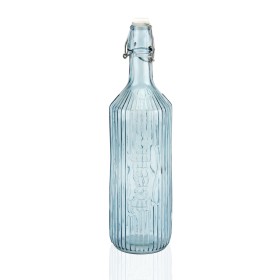 Botella de Agua Versa Azul Vidrio Aluminio 1 L 8,1 x 31,5 x 8,1 cm de Versa, Cantimploras y botellas de agua - Ref: S3414586,...