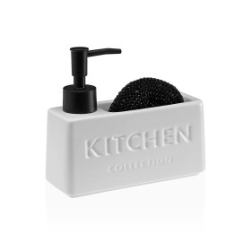 Soap Dispenser DKD Home Decor 8 x 9 x 17,5 cm Black White Stoneware | Tienda24 - Global Online Shop Tienda24.eu