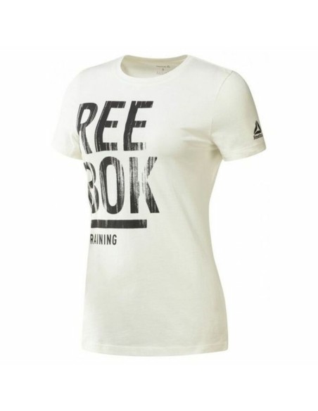 Women’s Short Sleeve T-Shirt Reebok Training Split Tee White | Tienda24 Tienda24.eu