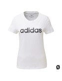 Camiseta de Manga Corta Mujer Adidas W E LIIN SLIM T DU0629 Blanco | Tienda24 Tienda24.eu