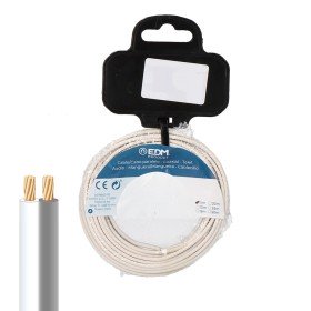 Cable EDM C01 2 x 0,75 mm White Textile 5 m | Tienda24 - Global Online Shop Tienda24.eu