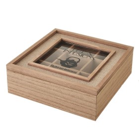 Caja para Infusiones Home ESPRIT Blanco Negro Metal Cristal Madera MDF 23 x 15 x 6,5 cm (2 Unidades) | Tienda24 - Global Online Shop Tienda24.eu