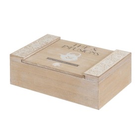 Box for Infusions Home ESPRIT White Black Metal Crystal MDF Wood 23 x 15 x 6,5 cm (2 Units) | Tienda24 - Global Online Shop Tienda24.eu