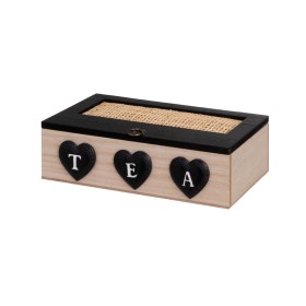 Boîte pour infusions Home ESPRIT Blanc Noir Métal Verre Bois MDF 23 x 15 x 6,5 cm (2 Unités) | Tienda24 - Global Online Shop Tienda24.eu