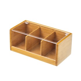 Caja para Infusiones Home ESPRIT Blanco Negro Metal Cristal Madera MDF 23 x 15 x 6,5 cm (2 Unidades) | Tienda24 - Global Online Shop Tienda24.eu