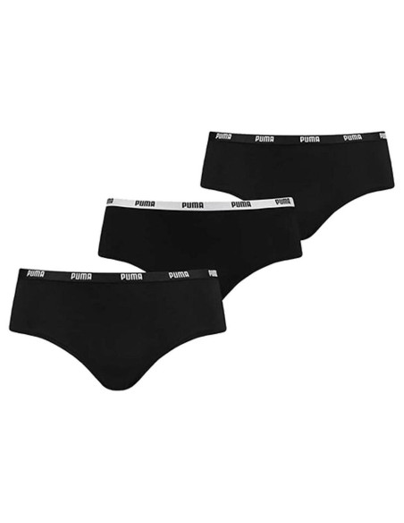 Panties HISTER Puma 503007001 200 3 Pieces Black | Tienda24 Tienda24.eu