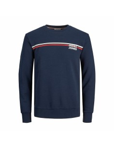 Felpa senza Cappuccio Uomo Jack & Jones JJATLAS SWEAT CREW NECK 12224602 Blu Marino da Jack & Jones, Uomo - Ref: S2024505, Pr...