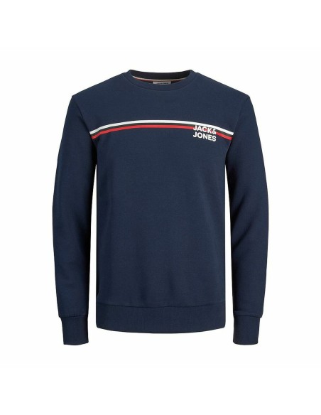 Men’s Sweatshirt without Hood Jack & Jones JJATLAS SWEAT CREW NECK 12224602 Navy Blue | Tienda24 Tienda24.eu