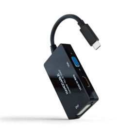 Adaptador USB C para VGA/HDMI/DVI NANOCABLE 10.16.4301-ALL 20 cm Preto 4K Ultra HD de NANOCABLE, Cabos USB - Ref: S0236577, P...