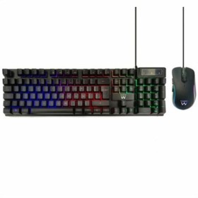 clavier et souris Ewent PL3201 Noir Multicouleur Espagnol Qwerty de Ewent, Ensembles Clavier et Souris - Réf : S0237767, Prix...