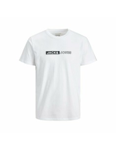 Camisola de Manga Curta Infantil Jack & Jones Jjsummer Smu Vibe Tee Branco | Tienda24 Tienda24.eu