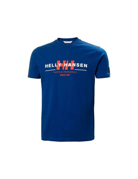 Men’s Short Sleeve T-Shirt NORD GRAPHIC Helly Hansen 53763 607 Blue Pink | Tienda24 Tienda24.eu