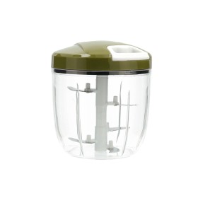 Manual mini chopper with pull cord Quid Naturalia Green Metal 12,5 x 14 cm Manual by Quid, Kitchen robots and mini choppers -...