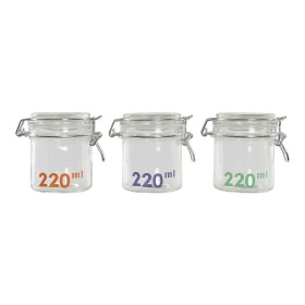 Conjunto de 3 Potes DKD Home Decor 31 x 11 x 11,5 cm Natural Bambu Vidro de Borosilicato | Tienda24 - Global Online Shop Tienda24.eu