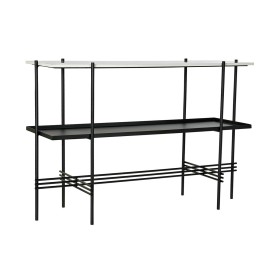 Mesa auxiliar Home ESPRIT Negro Natural Cristal Abeto 46 x 46 x 55,5 cm | Tienda24 - Global Online Shop Tienda24.eu