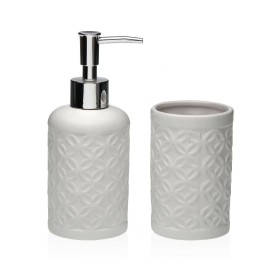 Set da Bagno DKD Home Decor Argentato Naturale Bambù polipropilene 7 x 7 x 17 cm (2 Unità) | Tienda24 - Global Online Shop Tienda24.eu