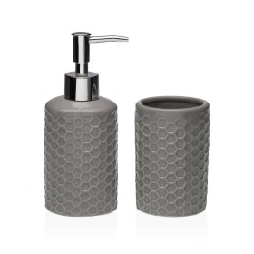 Set de Baño DKD Home Decor Negro 7 x 7 x 16,5 cm Natural (3 Piezas) | Tienda24 - Global Online Shop Tienda24.eu