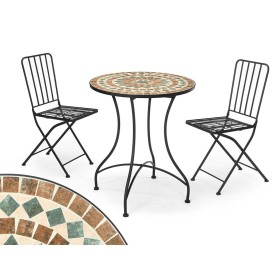 Conjunto de mesa com 2 cadeiras Aktive Dobrável Para campismo | Tienda24 - Global Online Shop Tienda24.eu