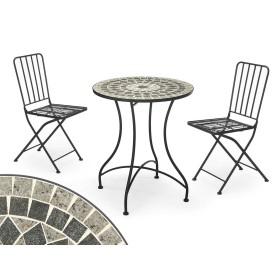 Conjunto de Mesa con 2 Sillas DKD Home Decor Blanco 80 cm 60 x 60 x 70 cm (3 pcs) | Tienda24 - Global Online Shop Tienda24.eu