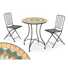 Conjunto de mesa com 2 cadeiras IPAE Progarden Bistró Dobrável Antracite (3 Peças) | Tienda24 - Global Online Shop Tienda24.eu