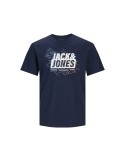 Camisola de Manga Curta Homem Jack & Jones LOGO TEE SS 12252376 Azul Marinho | Tienda24 Tienda24.eu