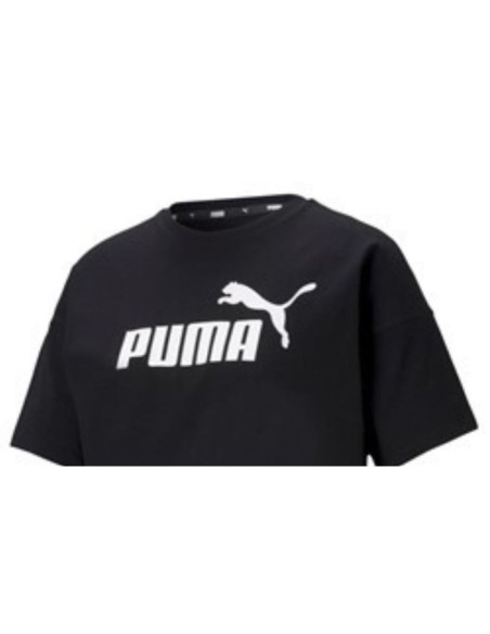 Camisola de Manga Curta Mulher Puma CROPPED LOGO TEE 586866 01 Preto | Tienda24 Tienda24.eu