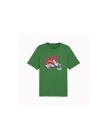 Camisola de Manga Curta Homem Puma SNEAKER BOX TEE 680175 86 Verde | Tienda24 Tienda24.eu