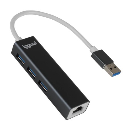 Hub USB iggual IGG319260 Negro Gris de iggual, Hubs USB - Ref: S0241384, Precio: 17,22 €, Descuento: %