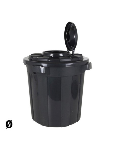 Rubbish Bin Hop Dem Black With lid | Tienda24 Tienda24.eu