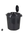 Rubbish Bin Hop Dem Black With lid | Tienda24 Tienda24.eu