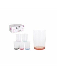 Copo Riscas Cor de Rosa Cristal 270 ml (6 Unidades) | Tienda24 Tienda24.eu