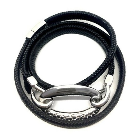 Pulsera Mujer Panarea BR3GN Negro Plata Plateado (52 cm) de Panarea, Pulseras - Ref: S0309835, Precio: 62,50 €, Descuento: %