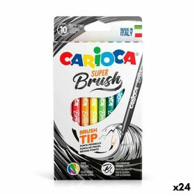 Set of Felt Tip Pens Carioca Super Brush Multicolour 10 Pieces (24 Units) by Carioca, Fineliners - Ref: S8424151, Price: 98,4...