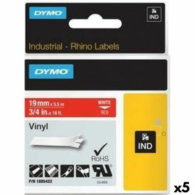 Ruban Laminé pour Etiqueteuses Rhino Dymo ID1-19 19 x 5,5 mm Noir Blanc Autocollants (5 Unités) | Tienda24 - Global Online Shop Tienda24.eu