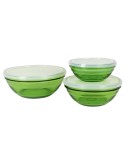 Set of bowls Duralex 3 Pieces Green With lid | Tienda24 Tienda24.eu