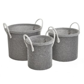 Korb-Set Braun natürlich Jute 42 x 42 x 13 cm (3 Stück) | Tienda24 - Global Online Shop Tienda24.eu