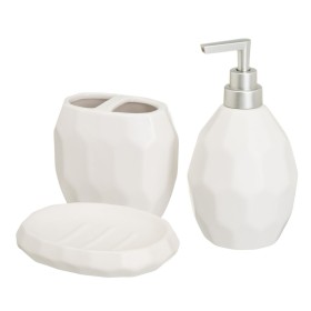 Bath Set Home ESPRIT Transparent Natural Bamboo Aluminium polystyrene 16 x 9 x 18 cm | Tienda24 - Global Online Shop Tienda24.eu