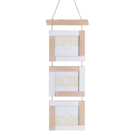 Fotorahmen Home ESPRIT Braun Beige natürlich Elfenbein Kristall polystyrol Skandinavisch 38 x 2 x 38 cm (4 Stück) | Tienda24 - Global Online Shop Tienda24.eu