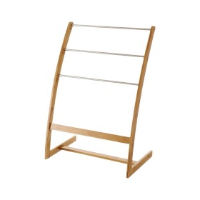 Toallero de Pie Natural Bambú Acero Inoxidable 57 x 35 x 81 cm de BigBuy Home, Toalleros - Ref: S8808785, Precio: 31,94 €, De...