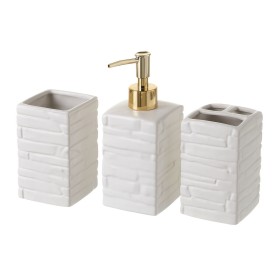 Bath Set DKD Home Decor Silver Natural Bamboo polypropylene 7 x 7 x 17 cm (2 Units) | Tienda24 - Global Online Shop Tienda24.eu