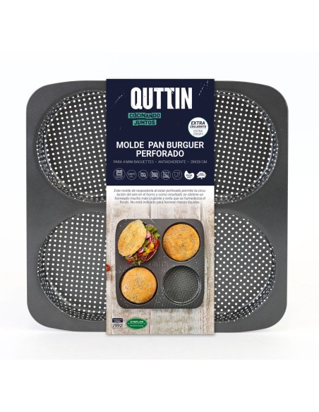 Stampo sagomato Quttin Burguer 28 x 28 x 2,5 cm da Quttin, Teglie per pane - Ref: S2212812, Precio: €11.24, Descuento: %