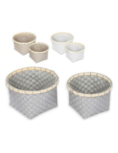 Set de basket DKD Home Decor Naturel Blanc Herbier marin (40 x 40 x 18 cm) (3 Pièces) | Tienda24 Tienda24.eu