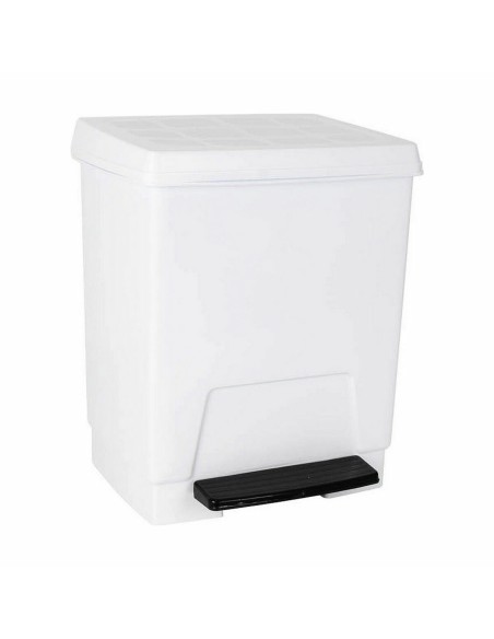 Waste bin with pedal 23 L White | Tienda24 Tienda24.eu