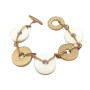 Bracciale Donna Guess CWB10902 Ceramica Dorato Acciaio Bianco Acciaio/Ceramică (21 cm) | Tienda24 - Global Online Shop Tienda24.eu