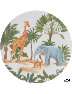 Prato de Jantar Inde Vedone Porcelana Branco 31 x 25 x 4 cm (6 Unidades) | Tienda24 Tienda24.eu