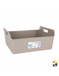 Boîte de rangement avec couvercle Bella Anthracite (18 x 14 x 11 cm) | Tienda24 Tienda24.eu