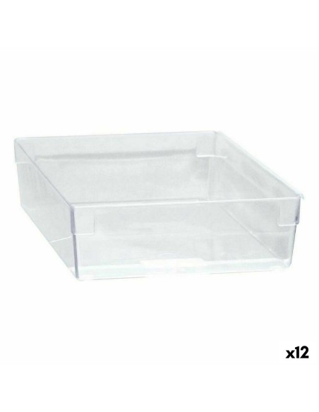 Caixa Multiusos Modular Transparente 22,5 x 15,5 x 5,3 cm (12 Unidades) | Tienda24 Tienda24.eu